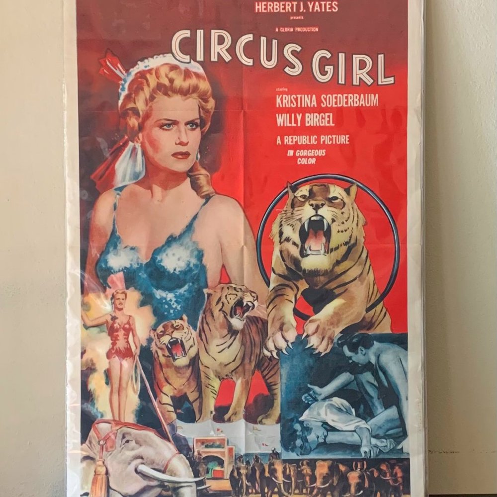 Classic Vintage 1956 "Circus Girl" Movie Poster